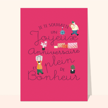 Joyeux anniversaire aux cadeaux et fleurs