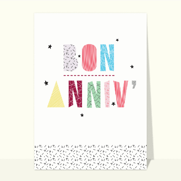 Anniversaire joyeux et coloré en motifs