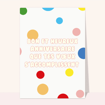Anniversaire coloré avec des ronds joyeux