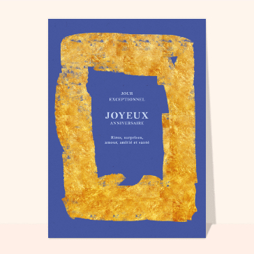 Joyeux anniversaire doré sur fond bleu