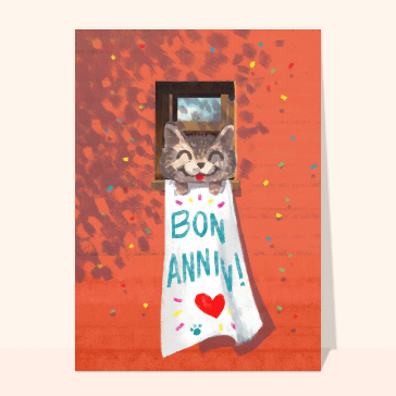 Un joyeux chat pour un anniversaire festif