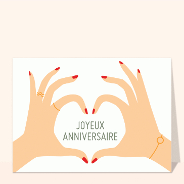 Mains en cœur pour souhaiter un anniversaire