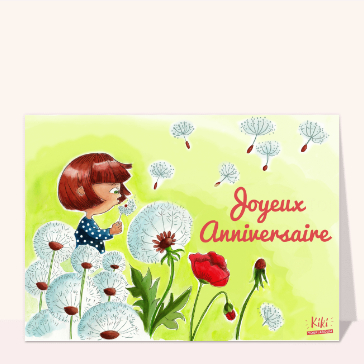 Pissenlits enchantés pour un joyeux anniversaire