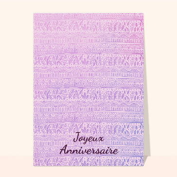 Joyeux anniversaire aux feuilles graphismes raffinés