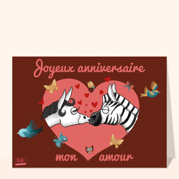 Joyeux anniversaire au coeur tendre et coloré