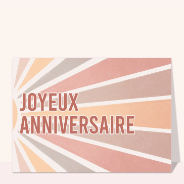 Joyeux anniversaire en rayures colorées