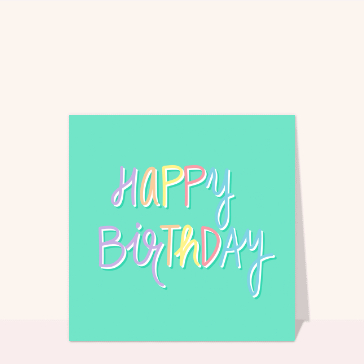 Joyeux anniversaire en lettres pastel colorées