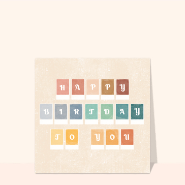 Joyeux anniversaire en teintes pastel élégantes