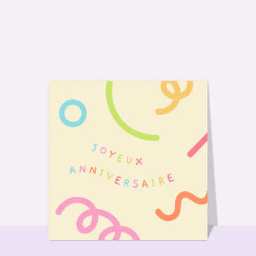 Joyeux anniversaire en couleurs ludiques