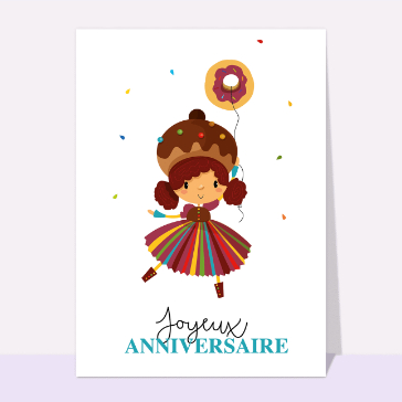 Joyeux anniversaire sucré avec une jeune fille festive