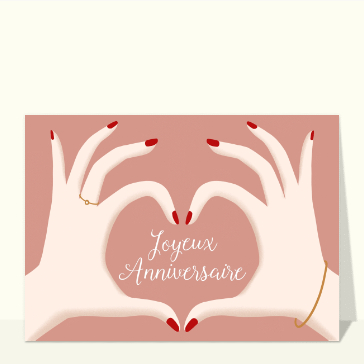 Mains en cœur pour un anniversaire tendre