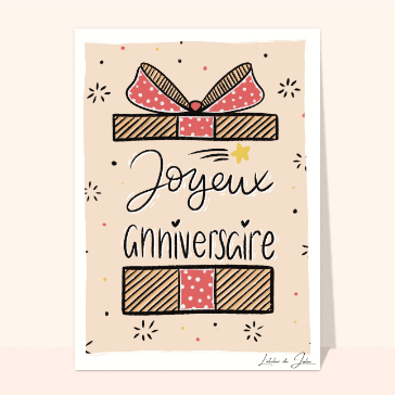 Joyeux anniversaire avec un joli cadeau décoré