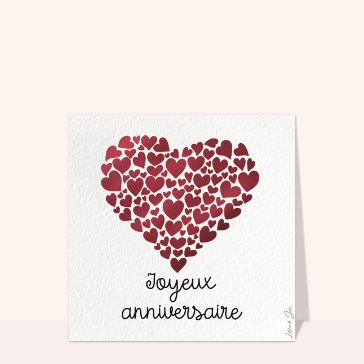 Cœurs entremêlés pour un anniversaire amoureux