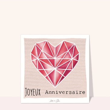 Cœur géométrique pour un anniversaire tendre