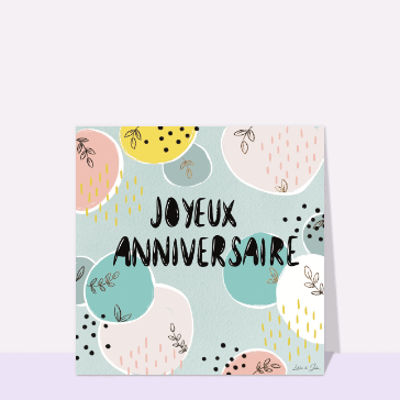 Joyeux anniversaire en couleurs pastel vibrantes