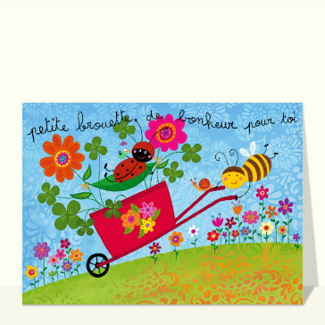 Petite brouette de fleurs enjouées