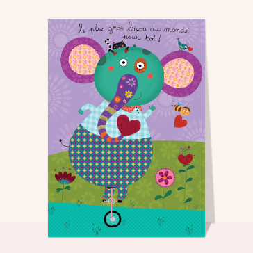 Un éléphant coloré pour un joyeux bonjour