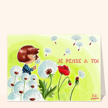 Je pense à toi dans un jardin fleuri
