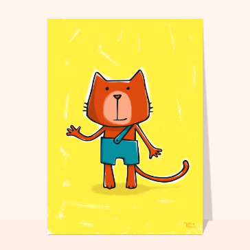 Salut le chat coloré qui dit bonjour