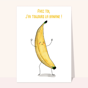 Bonjour joyeux avec une banane souriante