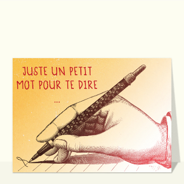 Bonjour avec une plume et un message doux