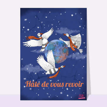 Oies joyeuses pour un bonjour chaleureux