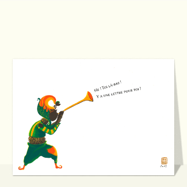 Bonjour enjoué avec un messager coloré