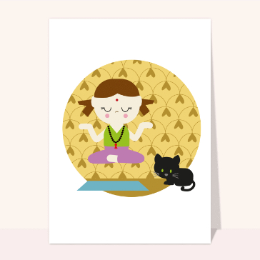 Bonjour zen avec une fillette méditante