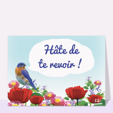 Bonjour coloré avec un oiseau chantant
