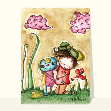 Bonjour tendre avec un ami coloré