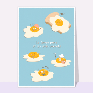 Bonjour amusant avec des œufs en folie