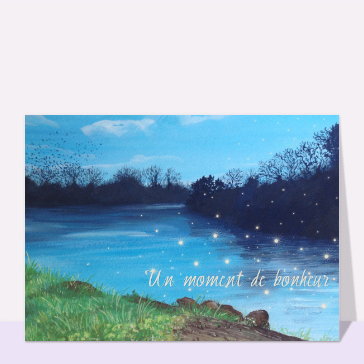 Bonjour naturel au bord de l'eau paisible