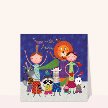 Mille bisous colorés pour un joyeux bonjour