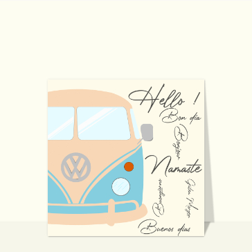Bonjour coloré avec un combi Volkswagen