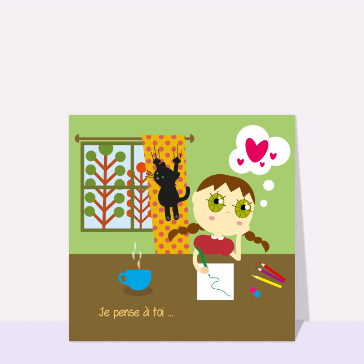 Bonjour créatif avec une fillette rêveuse