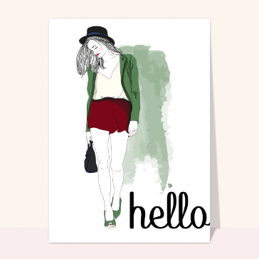 Hello élégant avec un personnage stylé