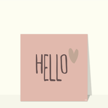 Hello stylisé avec un cœur chaleureux