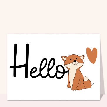 Bonjour mignon avec un renard stylisé