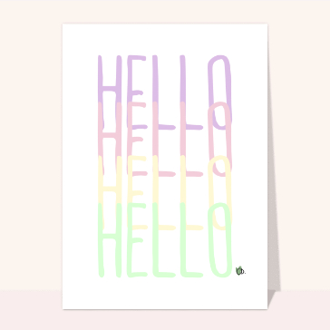 Bonjour coloré avec un message amical