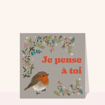 Je pense à toi, un oiseau charmant pour dire bonjour