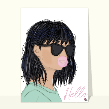 Bonjour stylé avec une fille en lunettes