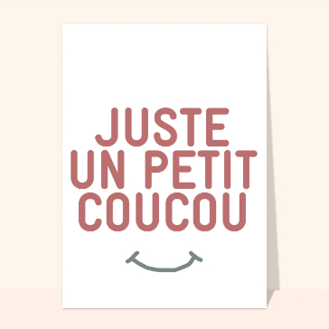 Coucou amical avec un sourire pétillant