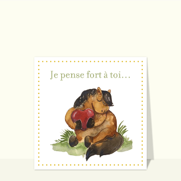Bonjour avec un cheval et un cœur tendre