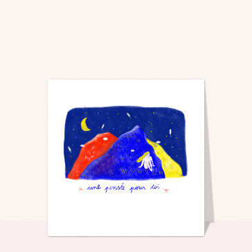 Bonjour étoilé avec des montagnes colorées