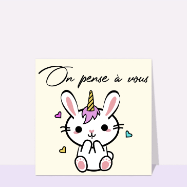 Coucou mignon avec un lapin licorne