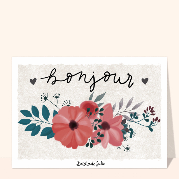 Bonjour fleuri avec une touche artistique