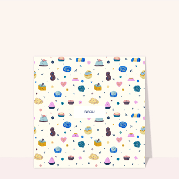 Bisou sucré avec des gourmandises colorées
