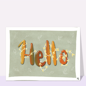 Hello artistique avec des feuilles délicates