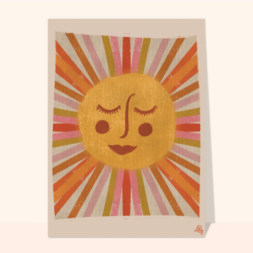 Bonjour ensoleillé avec un visage souriant