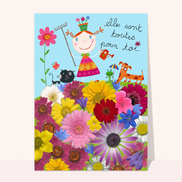 Fleurs et amis en pleine nature